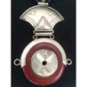 Collier perles noires avec pendentif rouge bordeaux