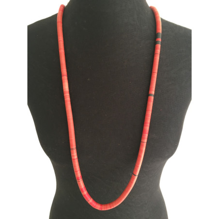 Collier sautoir rouge