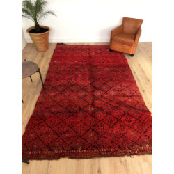 Sublime tapis berbère Beni M'Guild rouge bordeaux
