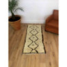 Tapis Beni Ouarain authentique laine épaisse beige et marron