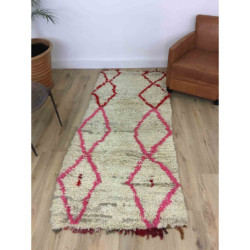 Tapis berbère Azilal losanges rouges et roses