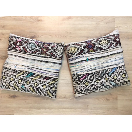 Paire de coussins Kilim berbère noués à la main