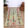 Tapis Azilal laine pure beige couleurs fluo