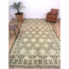 Grand tapis berbère Beni Ouarain blanc et gris brun