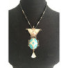 Collier de perles et pendentif turquoise