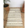 Tapis berbère Handira écru blanc lignes noires