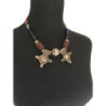 Collier berbère tour de cou en perles anciennes et pendentifs argentés