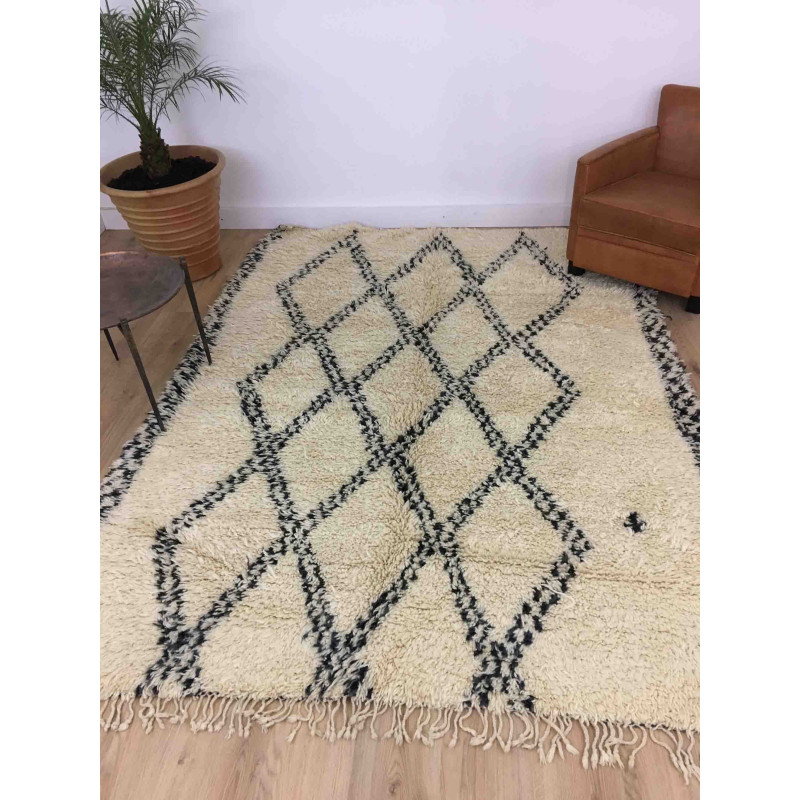 Ancien tapis Beni Ouarain motifs géométriques