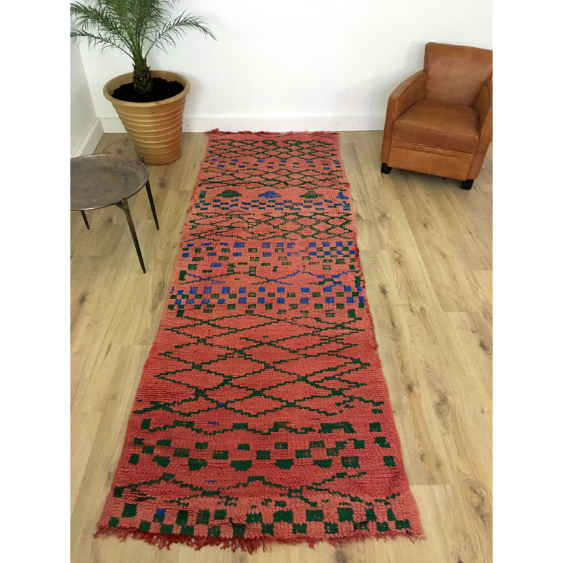 Tapis de couloir berbère ancien fait-main