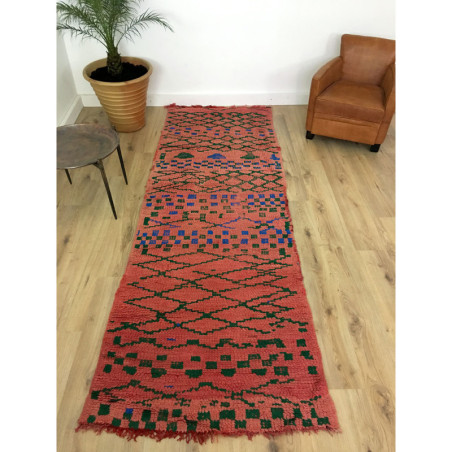 Tapis de couloir berbère ancien fait-main