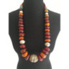 Collier artisanal coloré en pierres anciennes