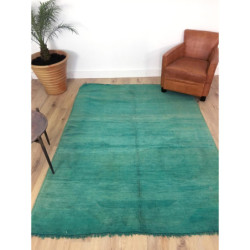 Magnifique tapis berbère Beni M'Guild vert emeraude