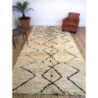 Tapis berbère Beni Ouarain authentique écru et noir