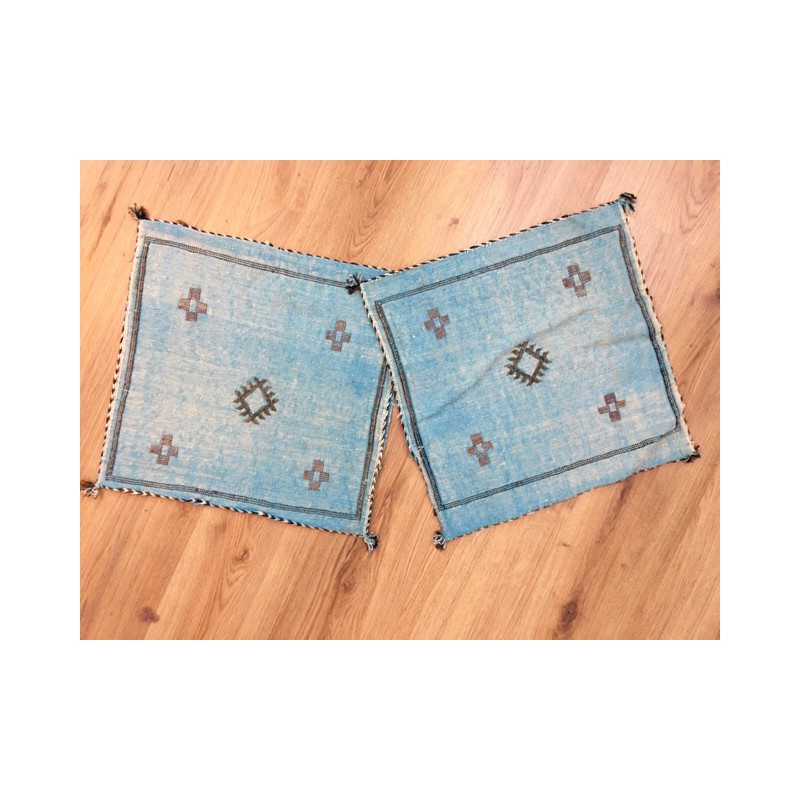 Housses de coussins berbères Sabra bleu