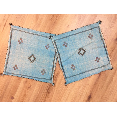 Housses de coussins berbères Sabra bleu