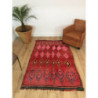 Tapis berbère Boujad rouge rosé motifs losanges