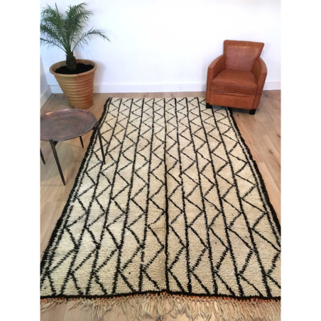 Tapis berbère Beni Ouarain fait-main motifs zigzags