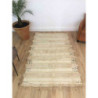 Tapis Handira beige et blanc paillettes argentées