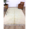- RÉSERVÉ - Rare tapis berbère Beni Ouarain blanc couleur unique
