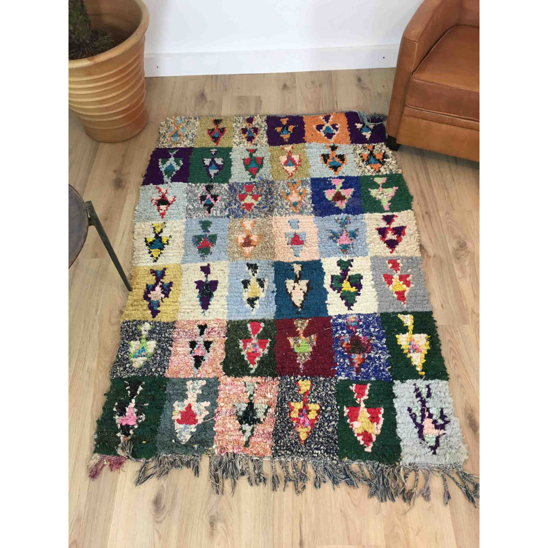 Tapis berbère Boucherouite style patchwork