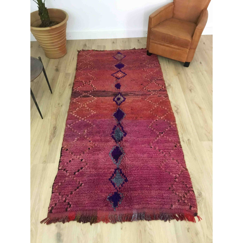 Tapis berbère Beni M'Guild dégradé de couleurs et motifs berbères