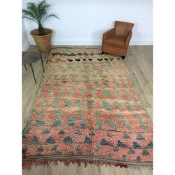 Tapis berbère ancien couleurs pastel motifs losanges
