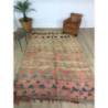 Tapis berbère ancien couleurs pastel motifs losanges